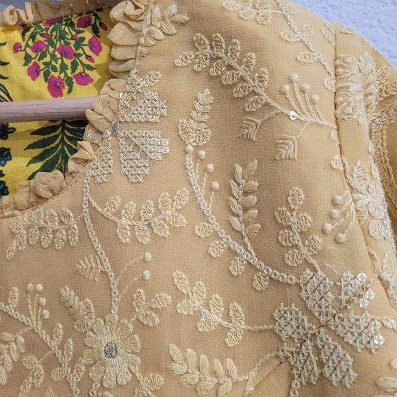 Pure Organza Silk gotta parti sari/ saree with tassels + blouse - Picture 5 of 8